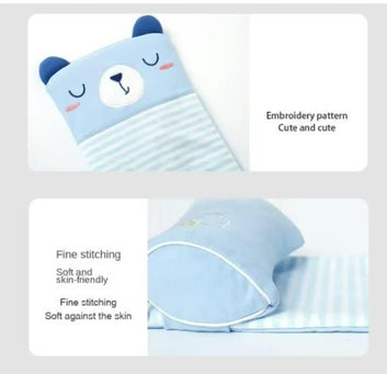 Om Digital™ Ergonomic Baby Head Shaping Pillow – Anti-Flat Head, Millet-Filled, Breathable & Washable | 0-12 Months