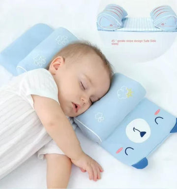 Om Digital™ Ergonomic Baby Head Shaping Pillow – Anti-Flat Head, Millet-Filled, Breathable & Washable | 0-12 Months