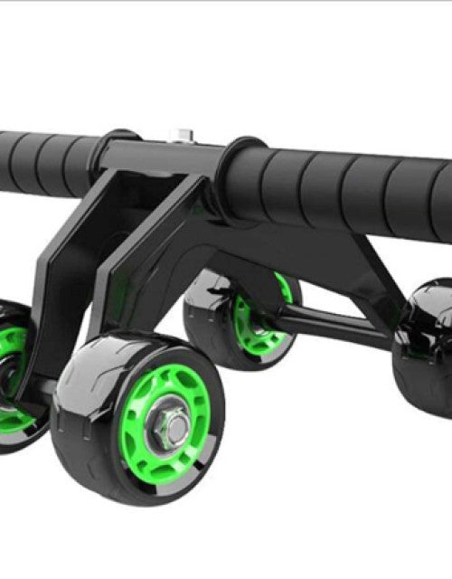 Multi-Functional Lightweight Portable Trainer 4-Wheel Ab Roller and Push Up Bar